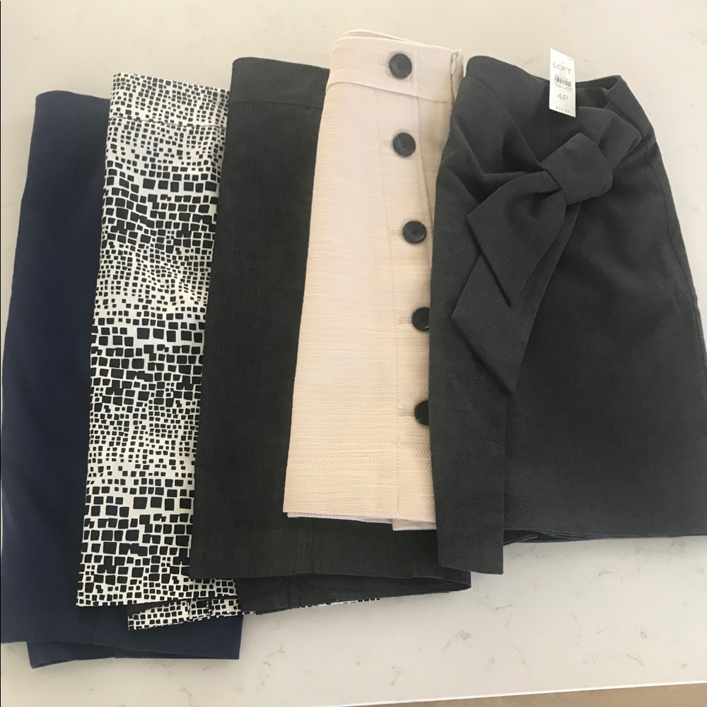 5 pc Lot - Ann Taylor Work Skirts - 4 Petite